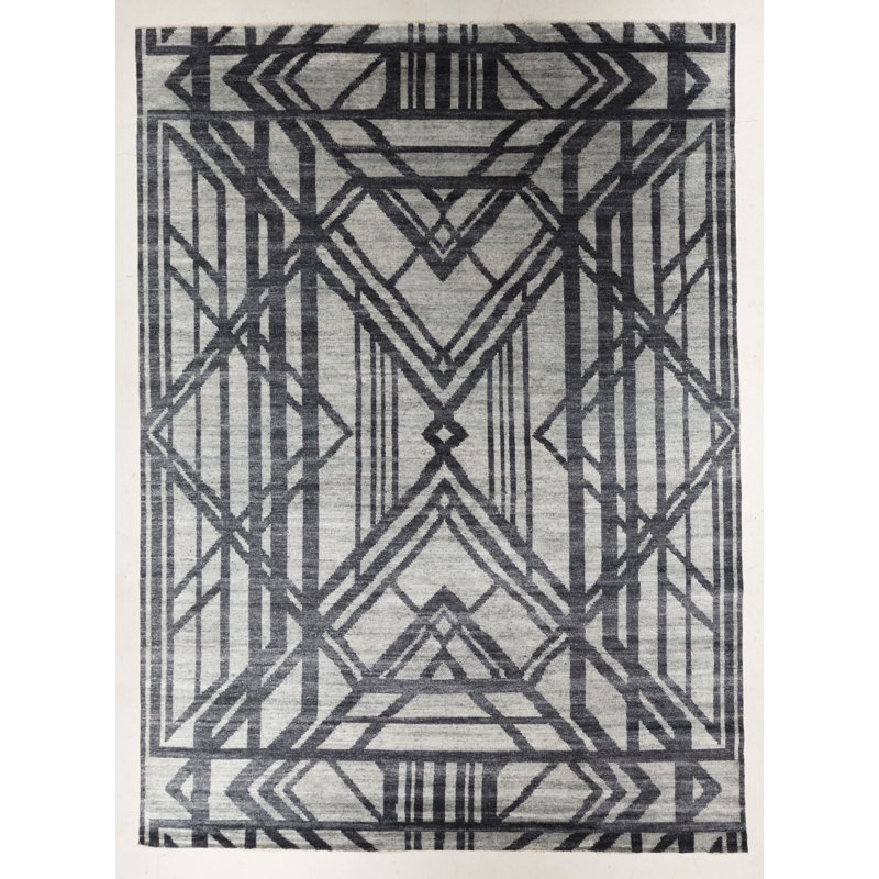 Hand Knotted Geometric Rug