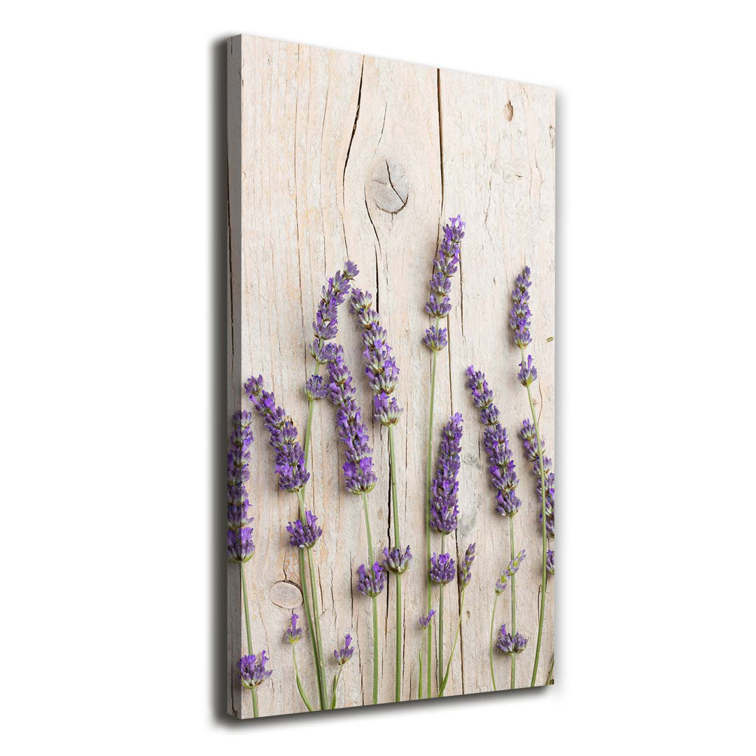 Lavendel auf dem Holz - Kunstdrucke auf Leinwand