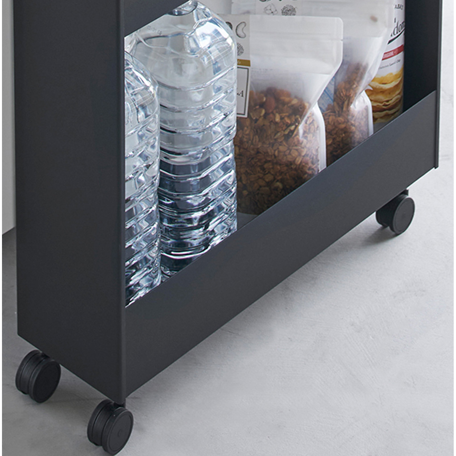 Yamazaki Home Tower Slim Rolling Wagon, Black