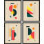 Mid-Century Modern Retro Polygon Collage, impression encadrée de 4 pièces-90605069-90605070