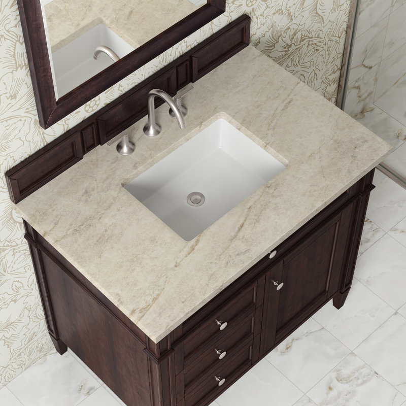 Brittany 36'' W Single Vanity, Burnished Mahogany, 8" Widespread, Tajnar Eclos