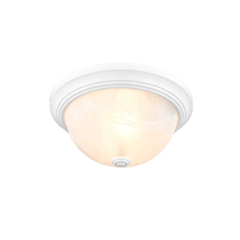 Andreyah Glass Flush Mount, White, 5.5'' H x 13'' W x 13'' D