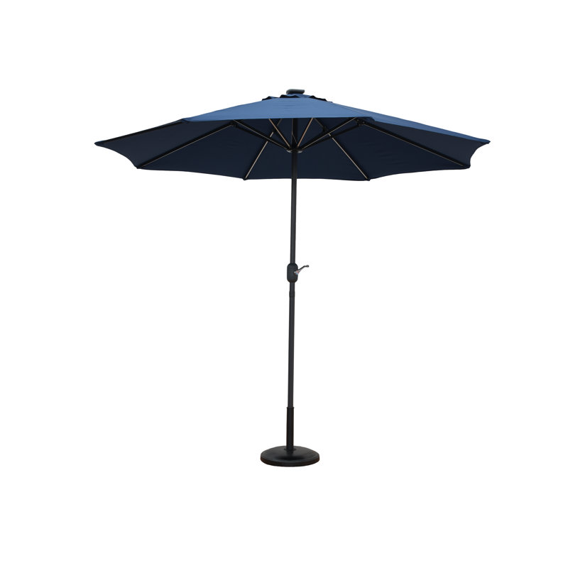 267cm Lighted Market Parasol, Navy Blue