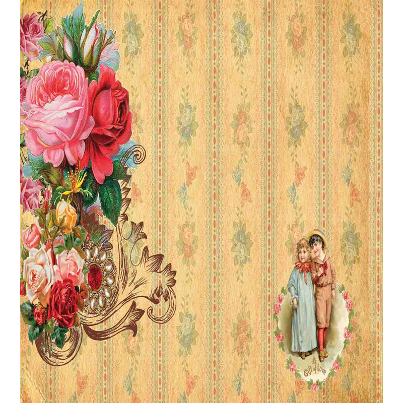 French Country Polyester Floral Duvet Cover