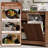 13 Gallon Tilt Out Trash Can Kitchen Pantry Cabinet with Drawers, Hidden Deodorizing Negative Ion Trash Storage Cabinet-125377051