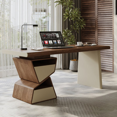 Bureau en bois massif à panneaux multiples pour une utilisation à la maison dans le bureau