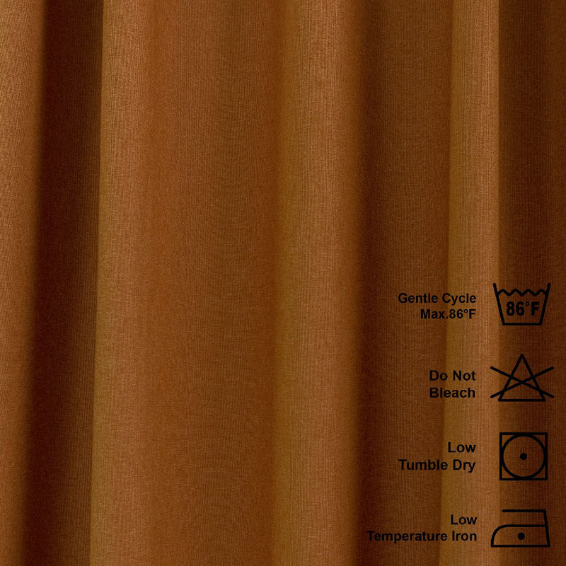 LAXTON Room Darkening Extra Long & Extra Wide Decorative Curtain, Burnt Orange, 100" W x 132" L