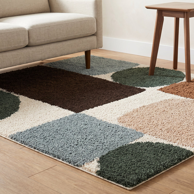 Lilas Wasser Cream Abstract Modern Area Rug, Rectangle 7'10.5" x 10'0.1"