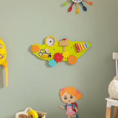 Wooden Alligator Sensory Wall Mounted Learning Activity Center