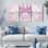Ensemble de 3 toiles murales encadrées représentant des fleurs de cerisier roses et la Tour Eiffel, pour la décoration du salon et de la chambre.