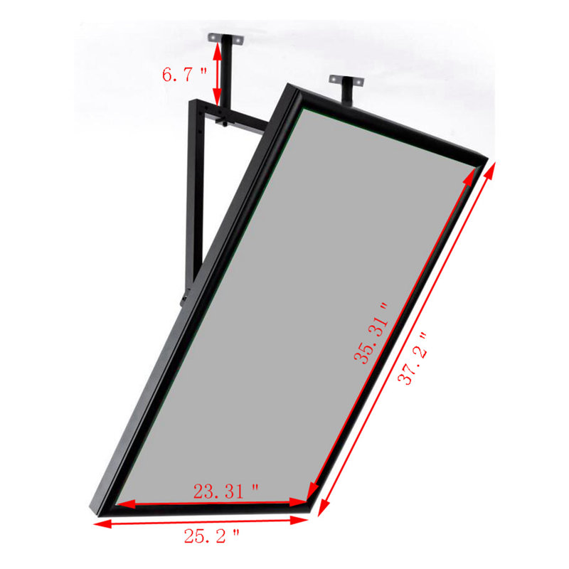 Black Metal Wall and Ceiling Mount Sign Frame