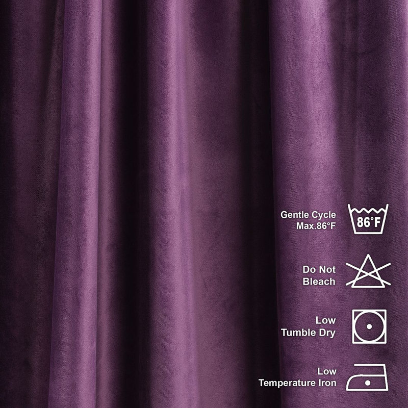 Room Darkening Single Curtain Panel, 245cm Width x 295cm Drop, Purple