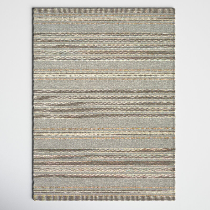 Portia Striped Flatweave Taupe/Gray Area Rug, Rectangle 2' x 3'