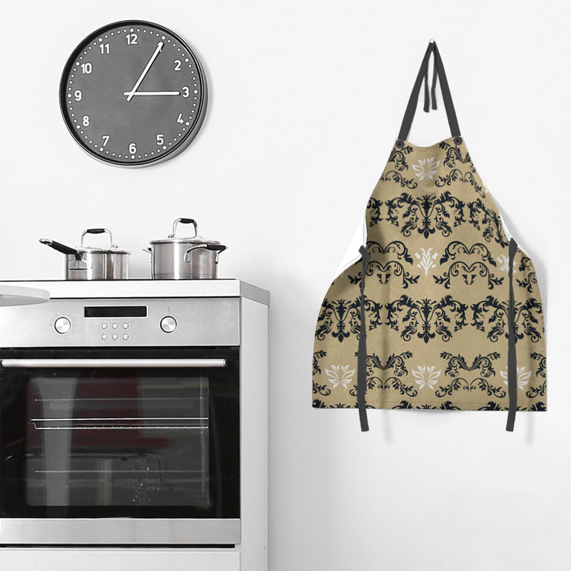 Damask Bib Apron, Gold
