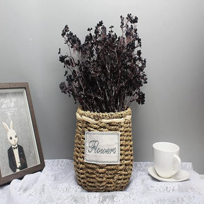 JAKY-Global Babys Breath Tissu Tissu Artificiel Fleurs 12 Faisceaux Faux Soie Européen Décor Bouquet De Fête De Mariage Real Touch DIY Maison Jardin (Noir-12Pcs)