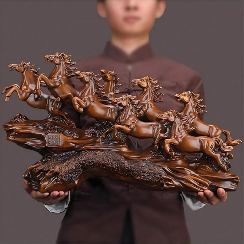 Resin Sculpture Eight Running Horses Statue