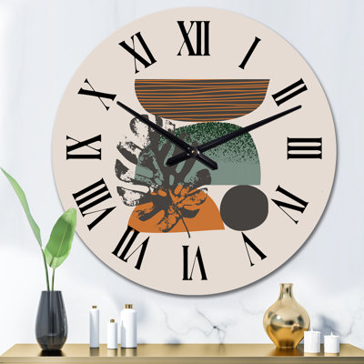 Retro Summer Vibe Organic Abstracts II - Modern Wall Clock