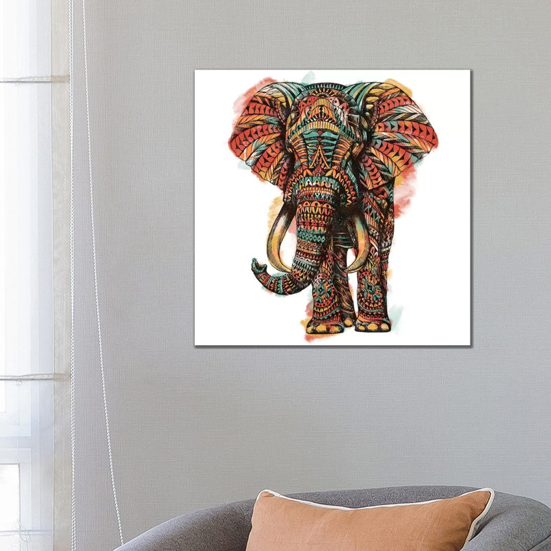 Ornate Elephant I by Bioworkz - Wrapped Canvas Print, 66.04 cm H x 66.04 cm W x 3.175 cm D