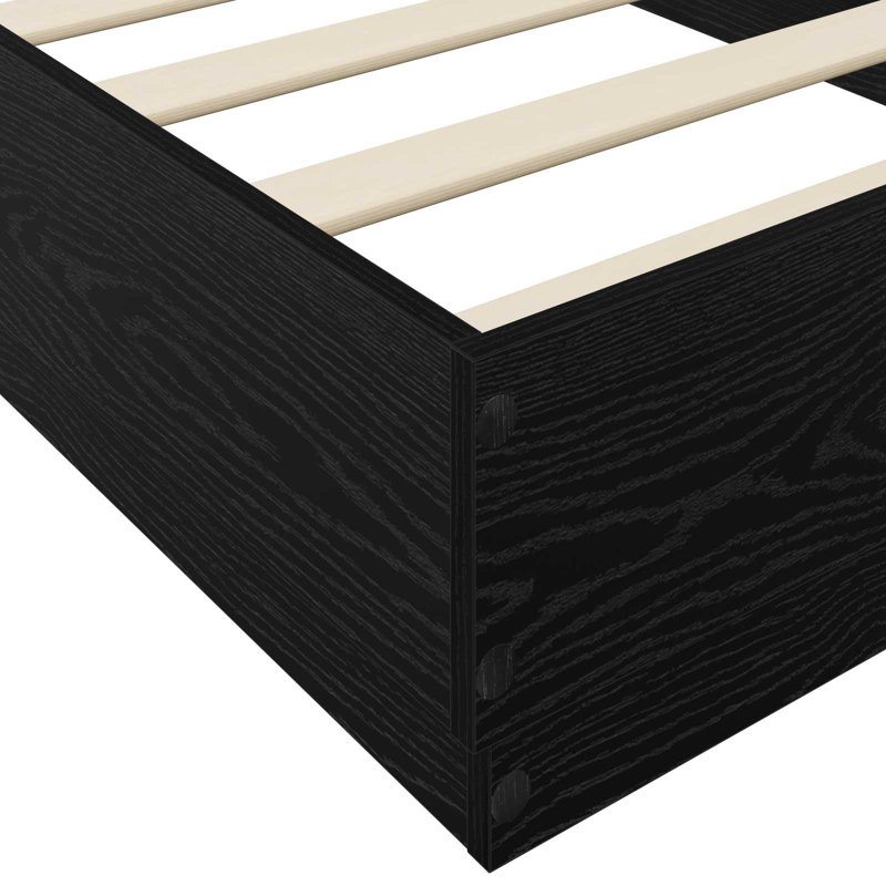 Bed Frame, Black Oak
