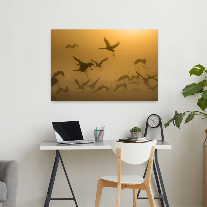Dashiell Contemporary Art Abstract Contemporary Bird Landscape Nature Wall Art - Wrapped Canvas Print