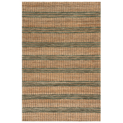 Martha Stewart 9525, jute touffeté à la main à 40%; 40% laine; Tapis rayé 20% coton