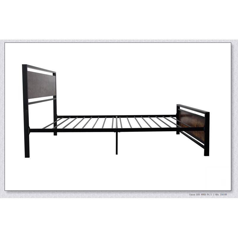 Structure de lit en métal robuste, style moderne et confortable pour toute chambre à coucher, noir