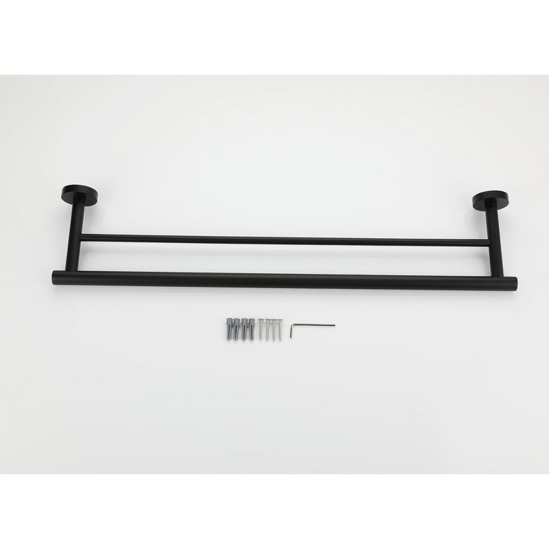 Porte-serviettes mural 23,6 po, Noir mat