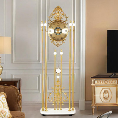 68.5"European-style luxury golden floor-standing clock large decorative piece silent standing clock