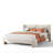 Upholstered Platform Bed with Wingback Headboard and Charging Ports-612863101-709528938
