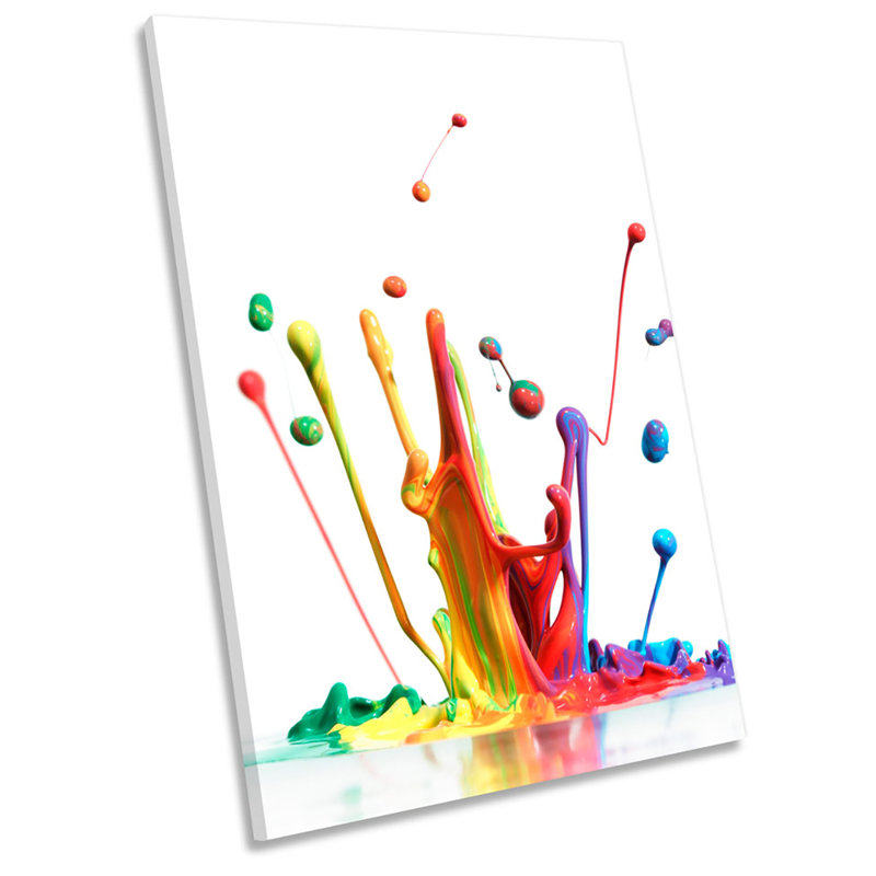 X0262 Rainbow Paint Splash - Wrapped Canvas Print, 30cm H x 20cm W x 2cm D