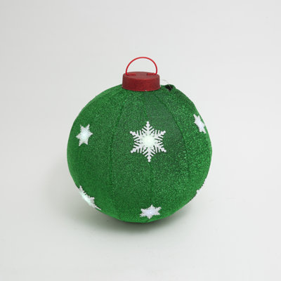 Festive 60Cm Diameter Collapsible Ball With Snowflake Design And LED Lights