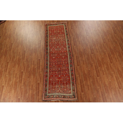 Tapis de couloir turc Karabagh pré-1900 fait à la main 4 x 12