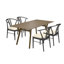 Table de salle à manger en bois avec chaises triangulaires Merrimac-661093076-661093077