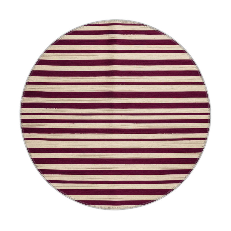 HorizontalStripes Beige Indoor and Outdoor Area Rug, Rectangle 3' x 5'