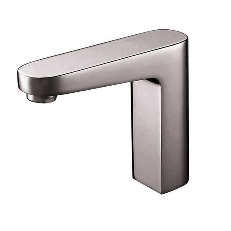 Brushed Nickel Basin Touchless Faucet Sleek Hands Free Water Control for Contemporary Spaces