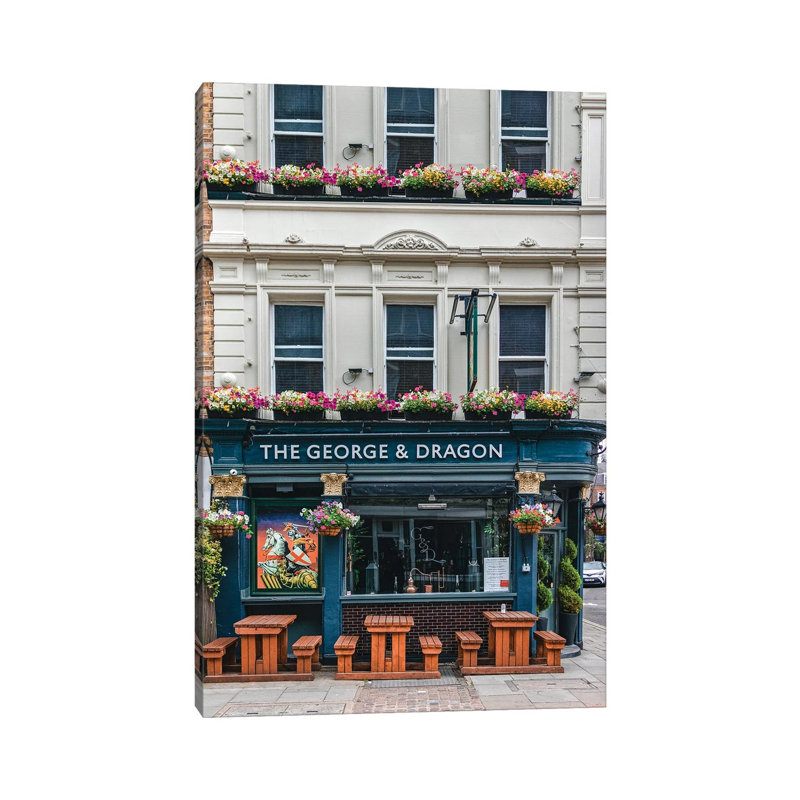 Pubs In London by The Urbanteller - Gallery-Wrapped Canvas Giclée on Canvas, 30.48 cm H x 45.72 cm W, Wrapped Canvas