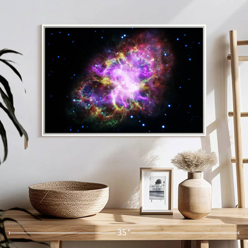 Nébuleuse du crabe scintillant, Cadre flottant blanc, 25 po x 17 po
