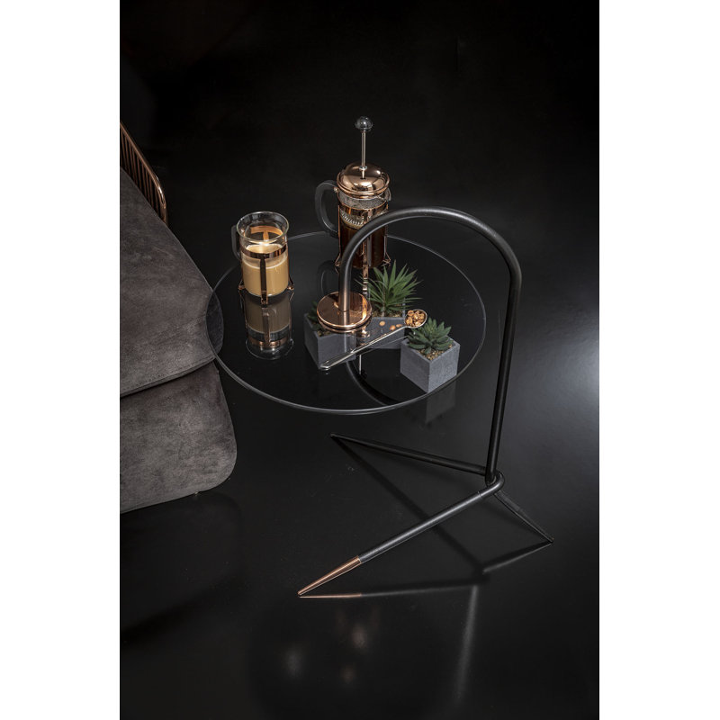 Anijia Glass Top End Table