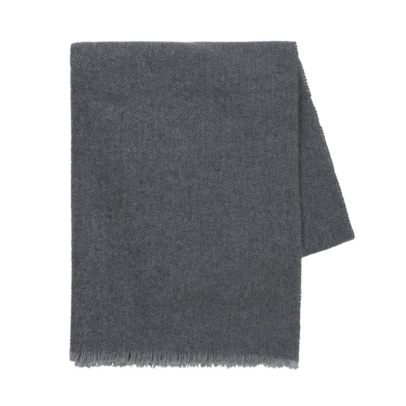 Light Gray Italian  Cashmere Throw, Charcoal