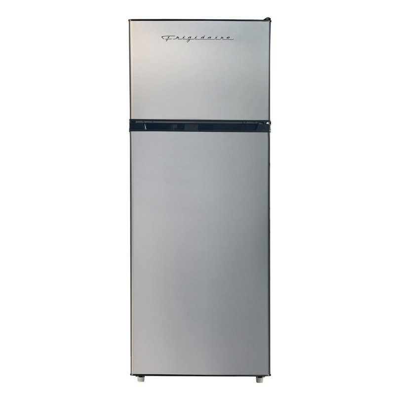 Frigidaire 7.5 Cu. Ft. Refrigerator, Apartment Size Top Mount Fridge, Platinum