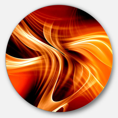 " 'Orange Abstract Warm Fractal Design' Graphic Art Print On Metal "
