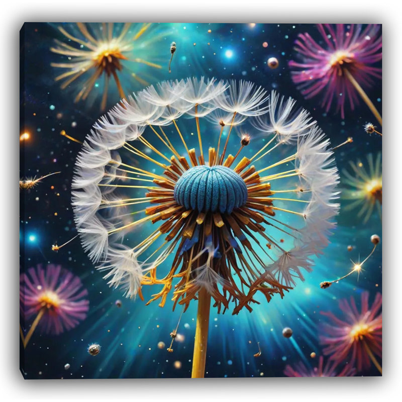 «Galactic Wishes - Pissenlit», reproduction d'art, H 30 po x l 30 po