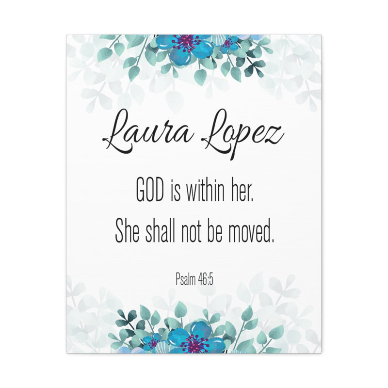 God Is Within Her Psalm - No Frame Print on Canvas, 24cm H x 18cm W x 1.25cm D