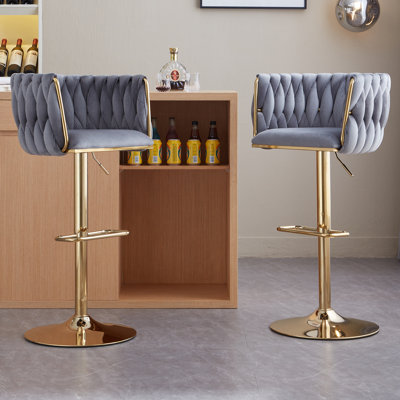 Tabouret de bar rotatif à hauteur réglable avec structure en métal