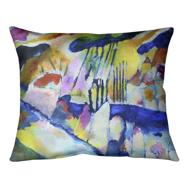 Oreiller avec coussin lombaire avec pluie paysage, Duvet synthétique, Arc-en-ciel, 14 po x 10 po