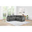 Canapé-lit modulaire en forme de L Canapé modulaire rembourré en L de 81,9 po avec canapé-lit et compartiment de rangement caché pour le salon, gris
