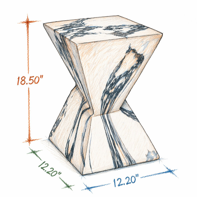 Table d'appoint de patio en béton 18,5 "H, Marble