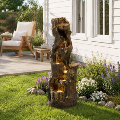 39" Tall Water Fountain with Led Lights