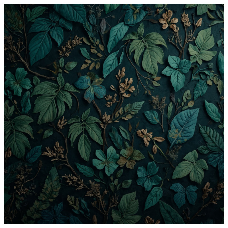 Tapisserie murale verte à feuilles vertes - décoration murale feuillage, H 50 po x l 60 po avec 4 œillets