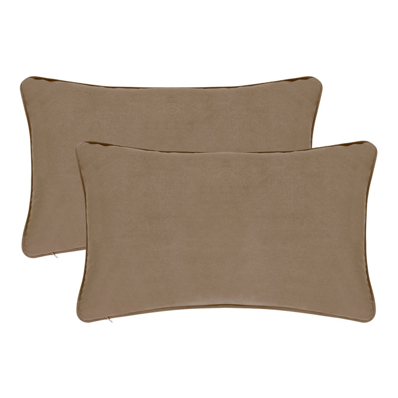 Housse de coussin décoratif en velours fin et luxueux a1h1h, 12 po x 20 po, Tanné